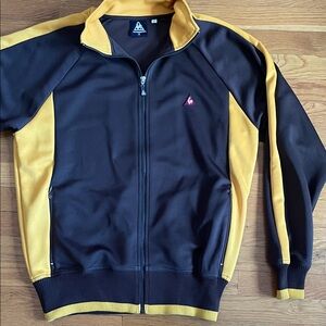 Le Coq Sportif Brown and Gold Zip Jacket